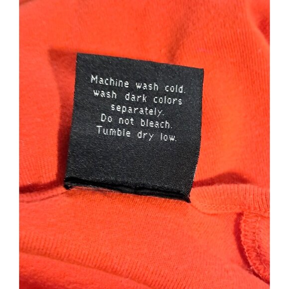 Vintage Y2K Harley Davidson Orange Long Sleeve Top Womens Small Ruched V-Neck 20 - Picture 6 of 6